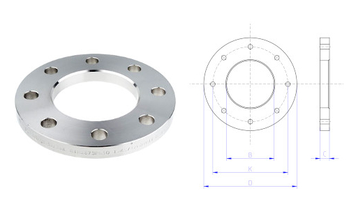 Flange piane in acciaio zincato per condotte in materiale plastico