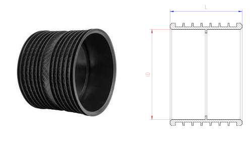 Manicotti HDPE per la giunzione di tubi corrugati doppia parete